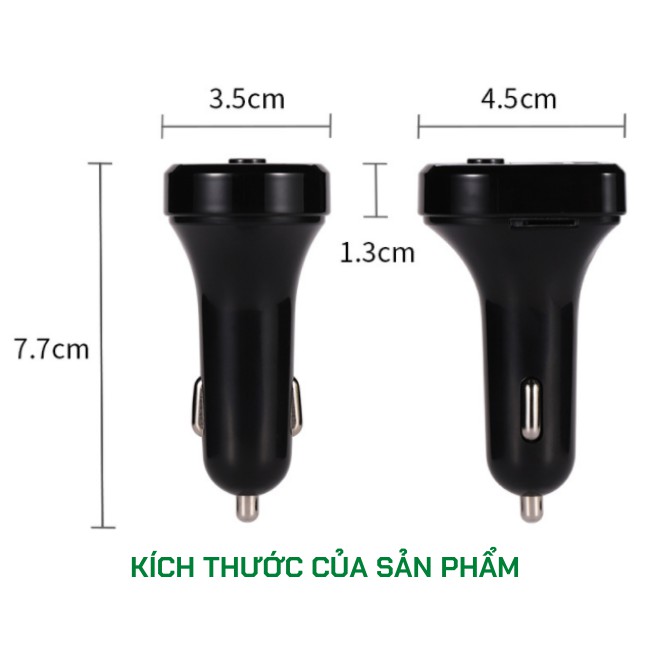 Tẩu, Cốc Sạc MP3 Dành Cho Ô Tô Kết Nối Bluetooth, Nghe Nhạc, Sạc Pin, Điện Thoại Rảnh Tay