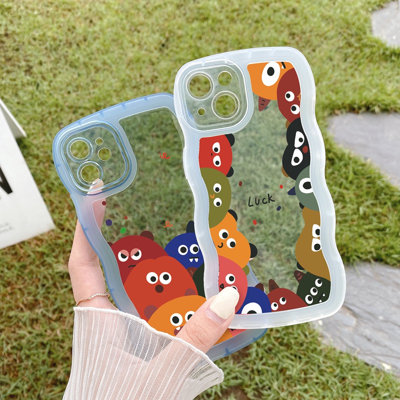 Suntaiho Ốp lưng iphone  Ốp điện thoại  trong suốt họa tiết quái vật hoạt hình thích hợp cho iPhone 11 12 13 Pro XS XR 7 8 Plus