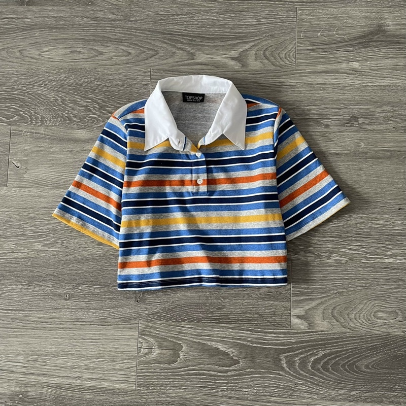 Áo croptop TS cổ polo 2M sọc KAMI | BigBuy360 - bigbuy360.vn