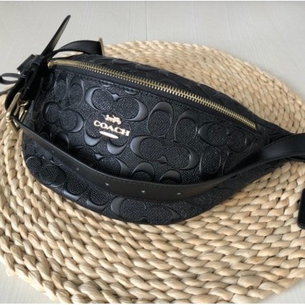 TÚI BAO TỬ COACH Signature Leather Belt Bag Fanny Pack F48741 IMBLK BLACK