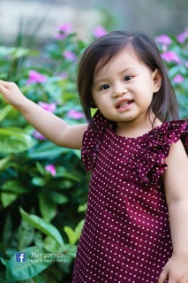 Váy bèo chấm bi nâu tím
