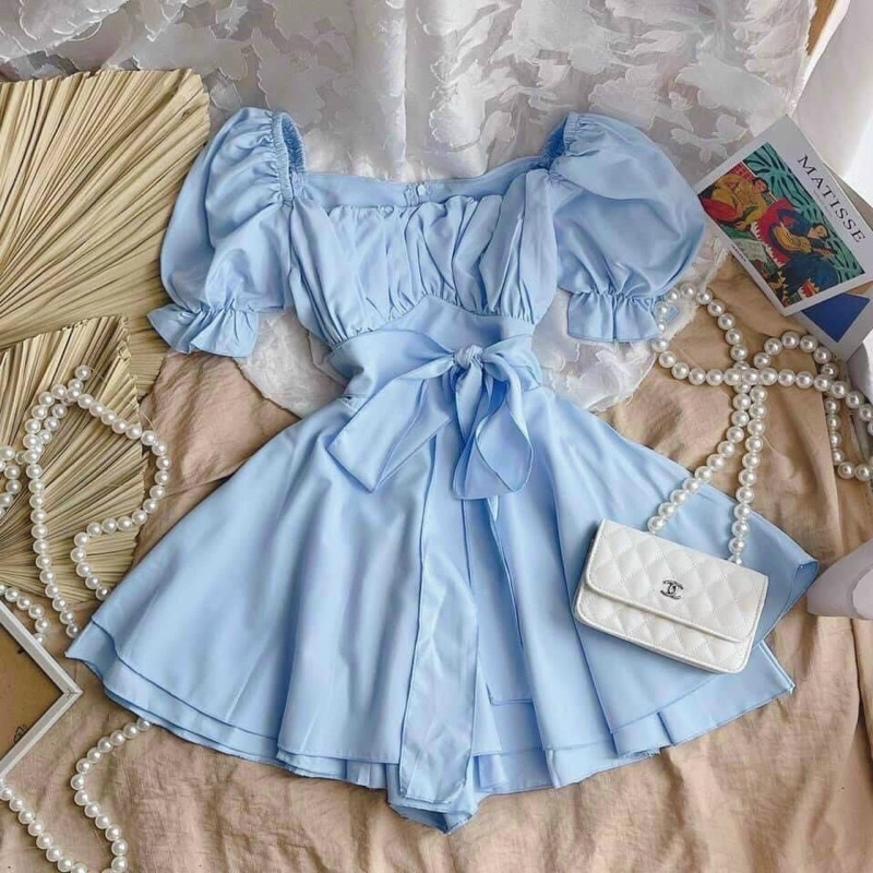 🦋Jumsuit Xếp Li Ngực Thắt Nơ Lưng🦋