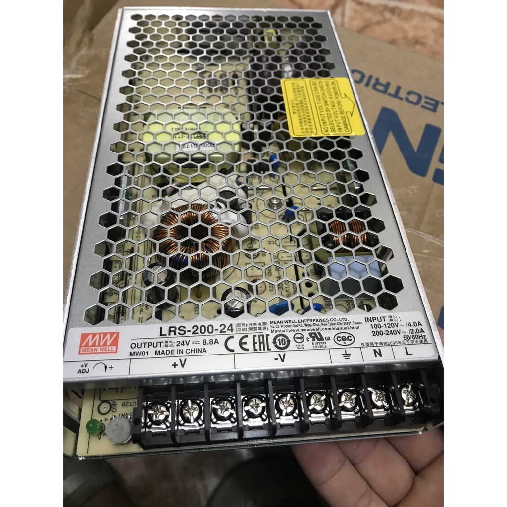 [MeanWell] Nguồn LRS-200-24 (24VDC-8,8A) hàng chất lượng cao