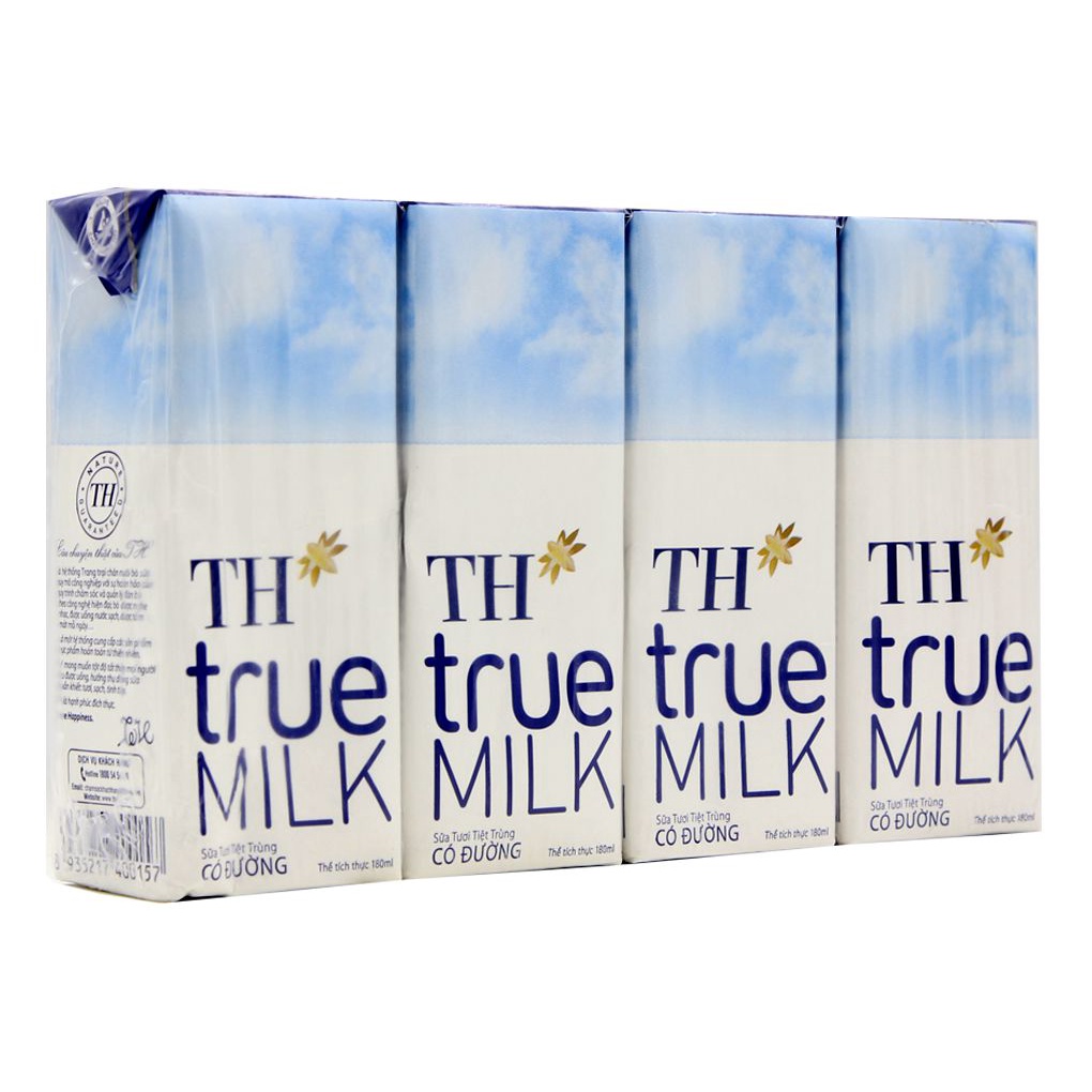 Sữa Tươi Tiệt Trùng Có Đường TH true MILK 180 ml