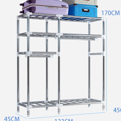 Tủ Đựng Quần Áo Cỡ Lớn Nhất 2m1 Khung Thép Titan Siêu Bền