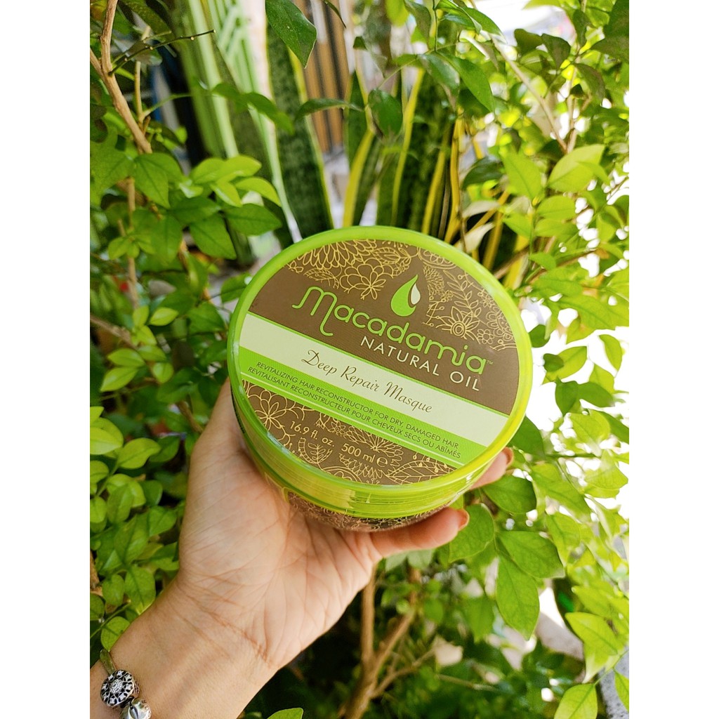 Hấp dầu Macadamia Deep Repair Masque phục hồi tóc hư tổn siêu mượt Mỹ 500ml