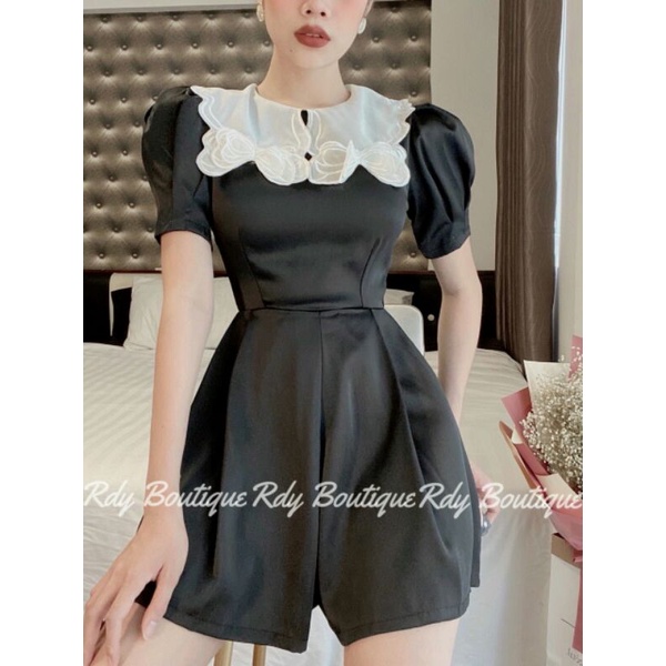👖Bộ jumsuit ngắn đẹp quà tặng valentine đẹp cho nàng, Jumsuit thu đông màu đen sang chảnh