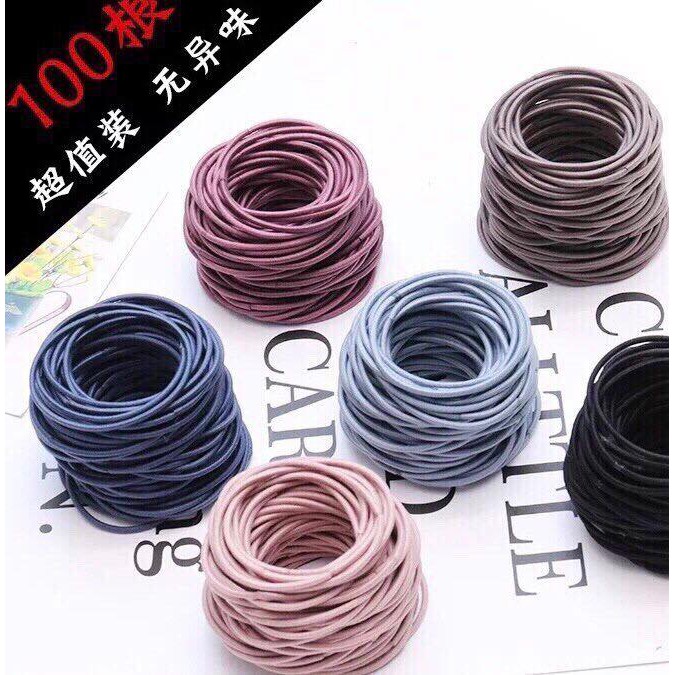 Sét 100 Chun Buộc Tóc Cho Mẹ Và Bé Xinh Xắn Đáng Yêu Dễ Tạo Kiểu Co Dãn Tốt Không Gây Cảm Giác Đau Da Đầu