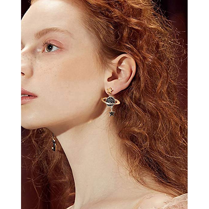 Khuyên tai hình mặt trăng và ngôi sao phong cách Hàn Quốc