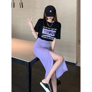 Set Sunny Aó thun + Chân váy xẻ