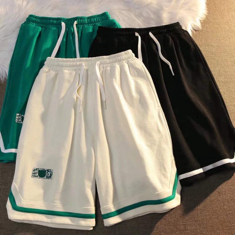 Japanese-style College style Fashion Casual Men's Sports Shorts elastic waist Oversize Loose straight shorts【M-3XL】