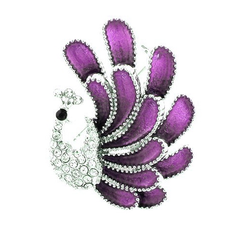 Ghim Cài Áo Hình Con Công Đính Đá Nhân Tạo Thời Trang