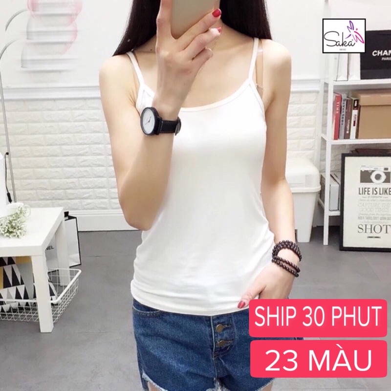 Áo thun 2 dây nữ vải thun chánh phẩm nhiều màu