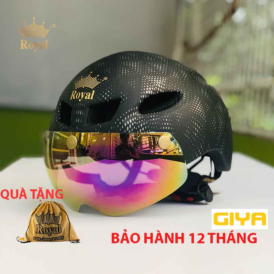 Mũ bảo hiểm xe đạp Royal md16 có kính dáng thể thao có đuôi nhọn giống poc 01