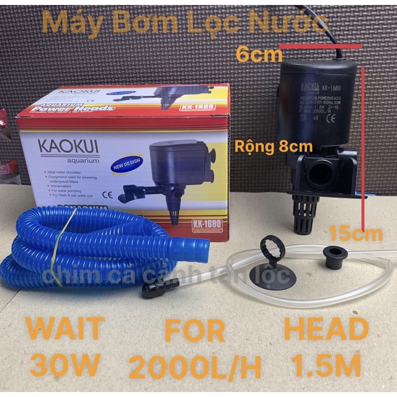 Máy Lọc Nước Bể Cá KK-1680-30W - Máy Bơm 3 Trong 1 Bơm Hút Đẩy