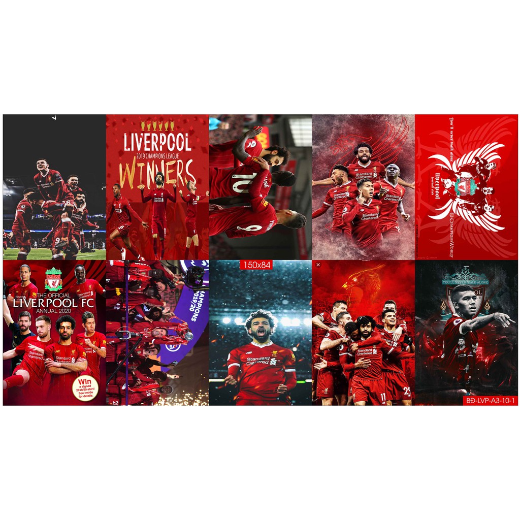 Combo Set 10 tờ Decal dán tường đội bóng Liverpool phiên bản mới