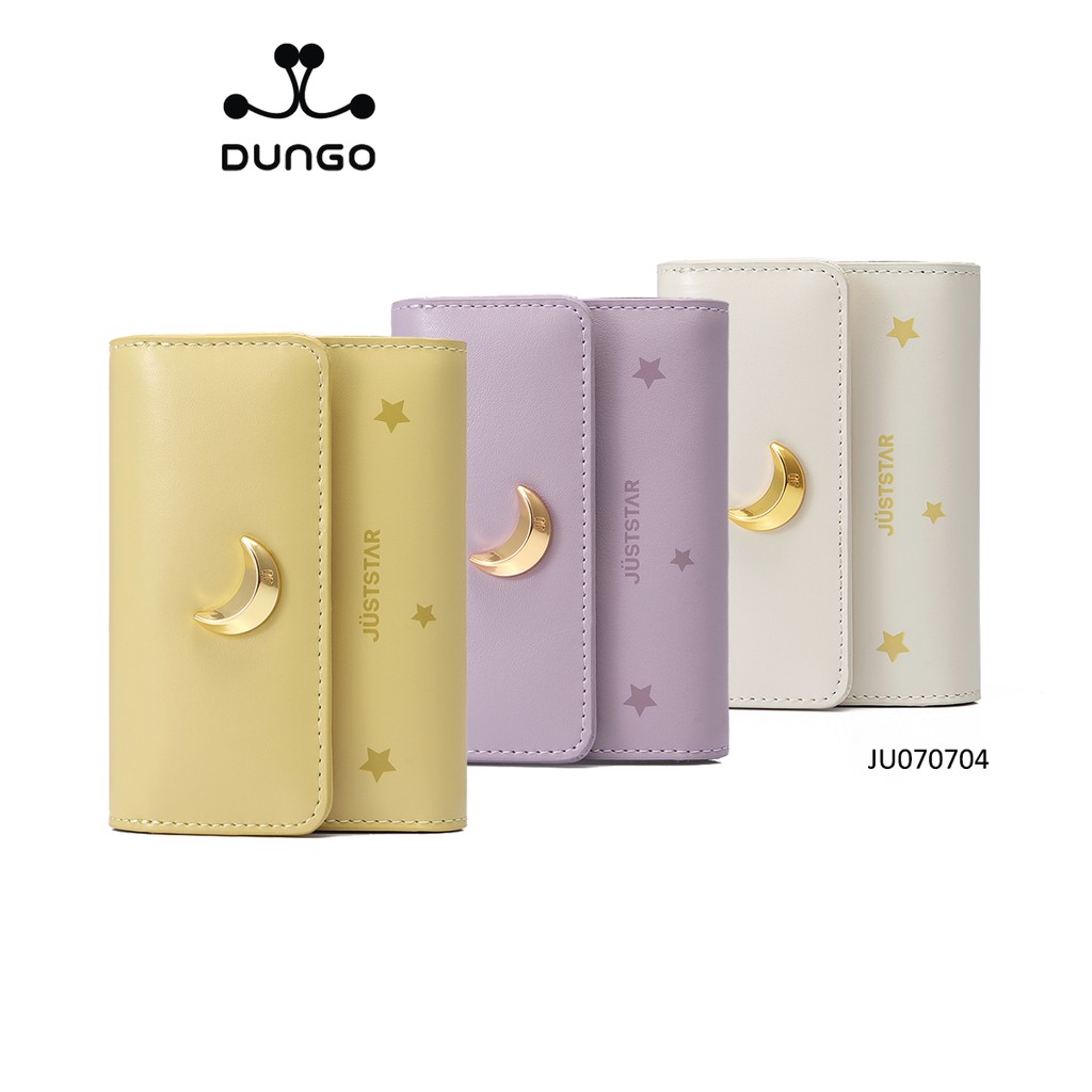 Ví Ngắn Da Thật JUST STAR Trắng/ Tím/ Vàng JU070704