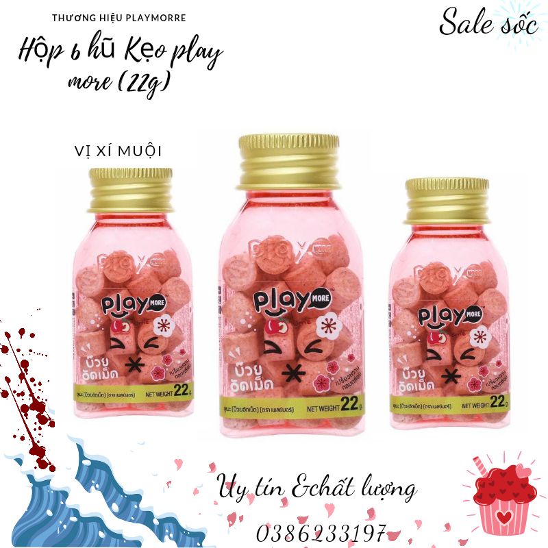 Kẹo Thái Lan _Hộp kẹo Playmore vị xí muội hũ 22g