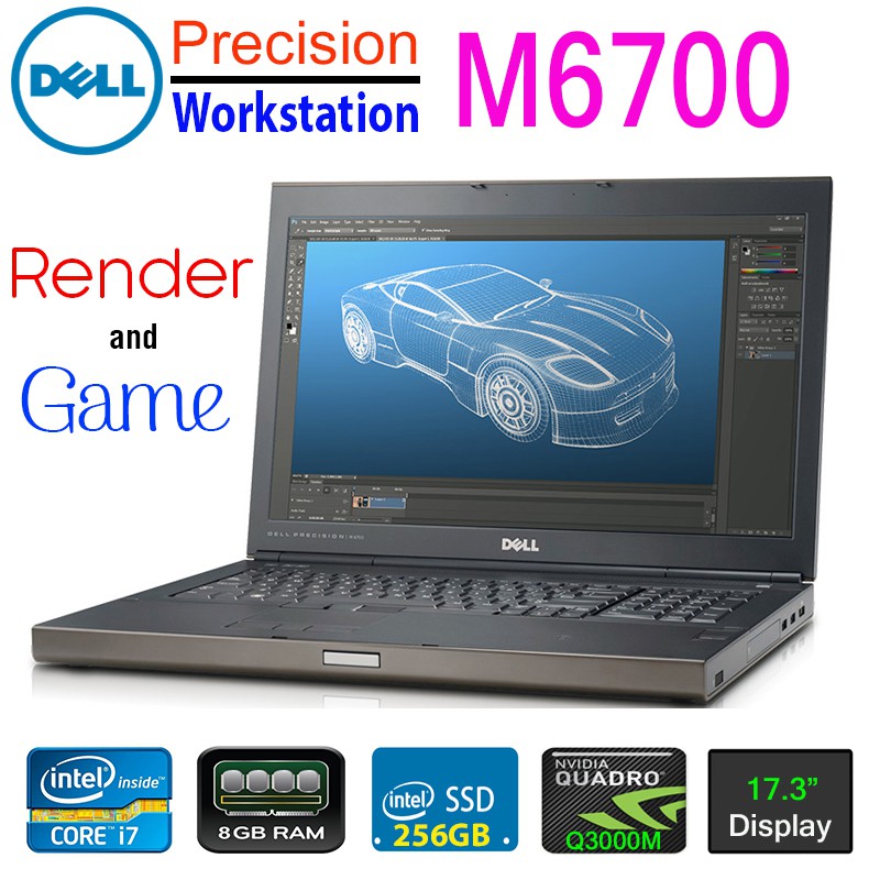 Laptop máy trạm WorkStation DELL Precision M6700 Core i7-3720QM, 8gb Ram, 256gb SSD, vga Quadro Q3000M, 17.3inch Full HD