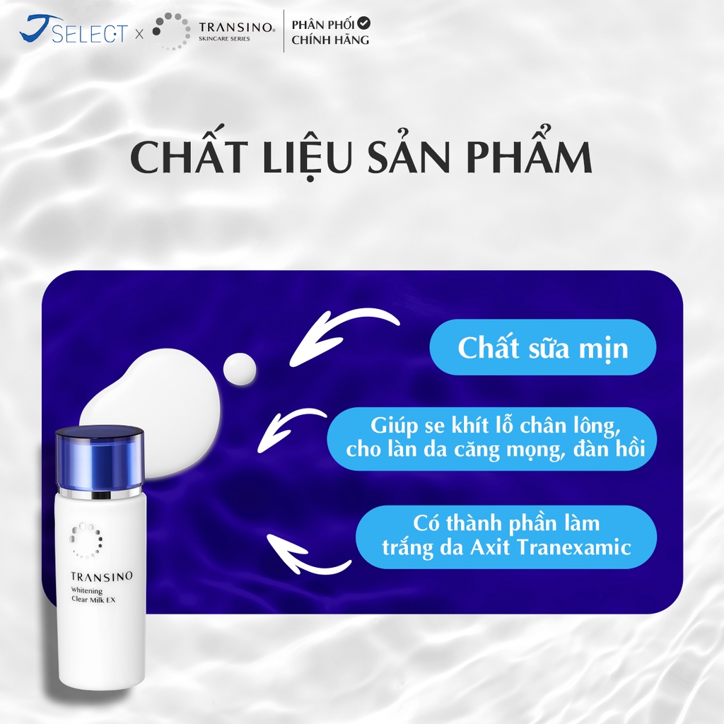 Sữa dưỡng trắng giữ ẩm giúp da căng mịn, se khít lỗ chân lông TRANSINO 100ml
