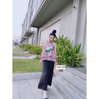 6822. SÉT CỔ YẾM THÊU HOA SEN