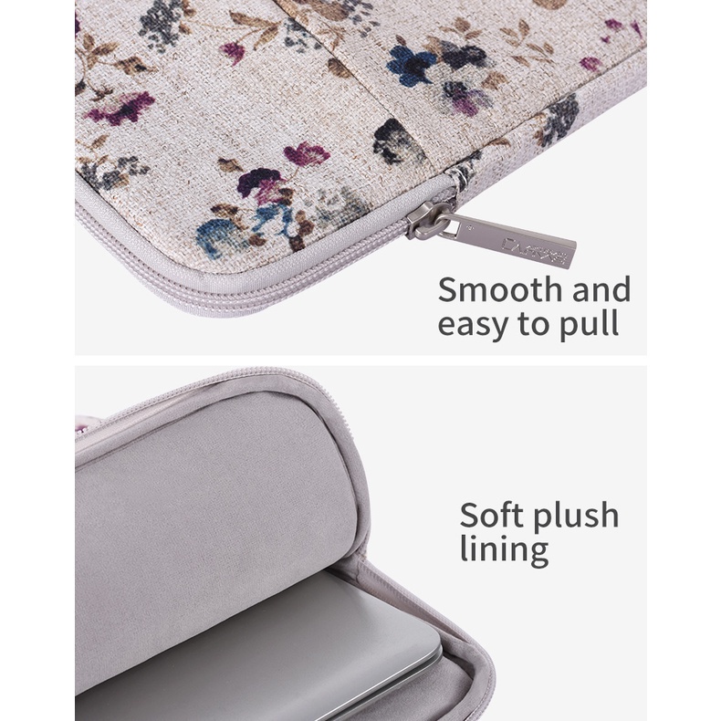 CanvasArtisan Túi đựng laptop bằng vải chống thấm nước họa tiết hoa cho Matebook M1 M2 Air Pro Acer Dell 11/12/13/14/15 inch