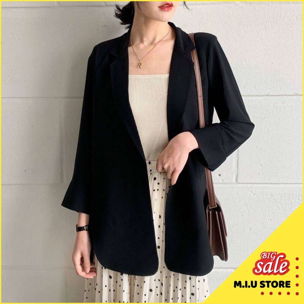 Áo khoác BLAZER trơn form ôm cao cấp màu basic | BigBuy360 - bigbuy360.vn