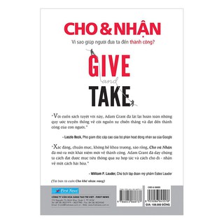 Sách First News - GIVE And TAKE - Cho & Nhận
