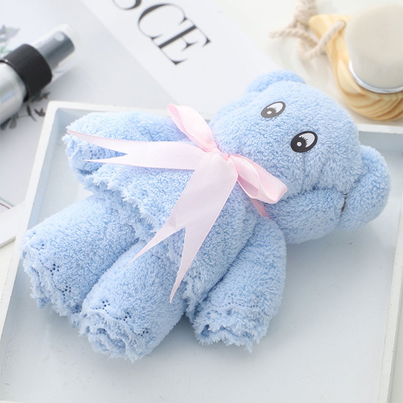 Haha Khăn Lau Mặt / Khăn Tắm Bằng Lông Cừu San Hô Thấm Hút Tốt Hình Gấu Dễ Thương Thoải Mái