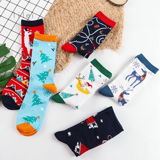 Tất Cotton in hình ông già Noel/tuần lộc/người tuyết mừng năm mới