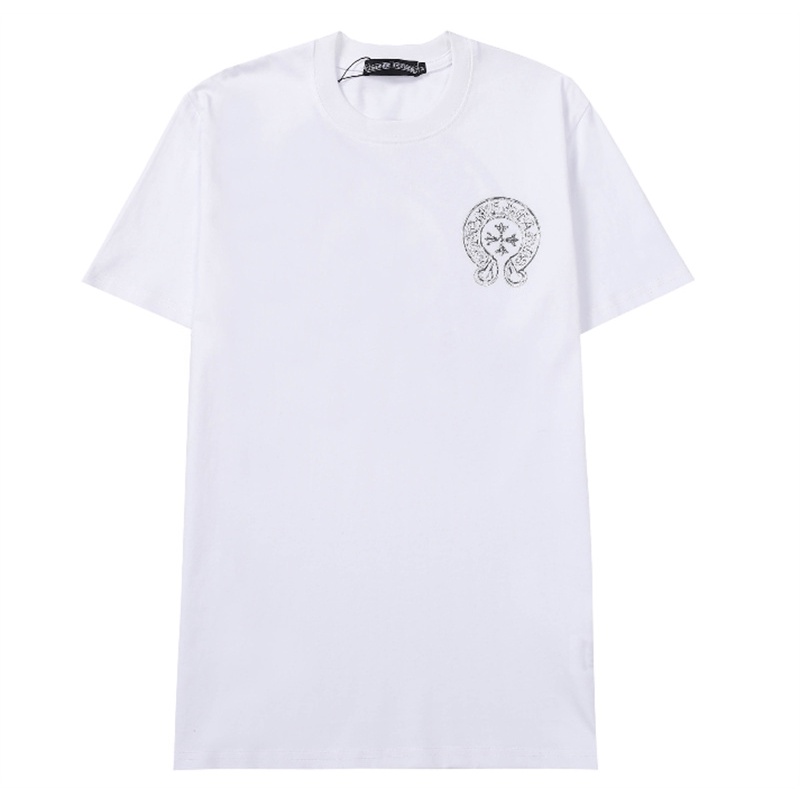 Áo Thun Cotton Tay Ngắn Dáng Rộng In Hình Chrome Heart Phát Sáng Thời Trang Cho Cặp Đôi