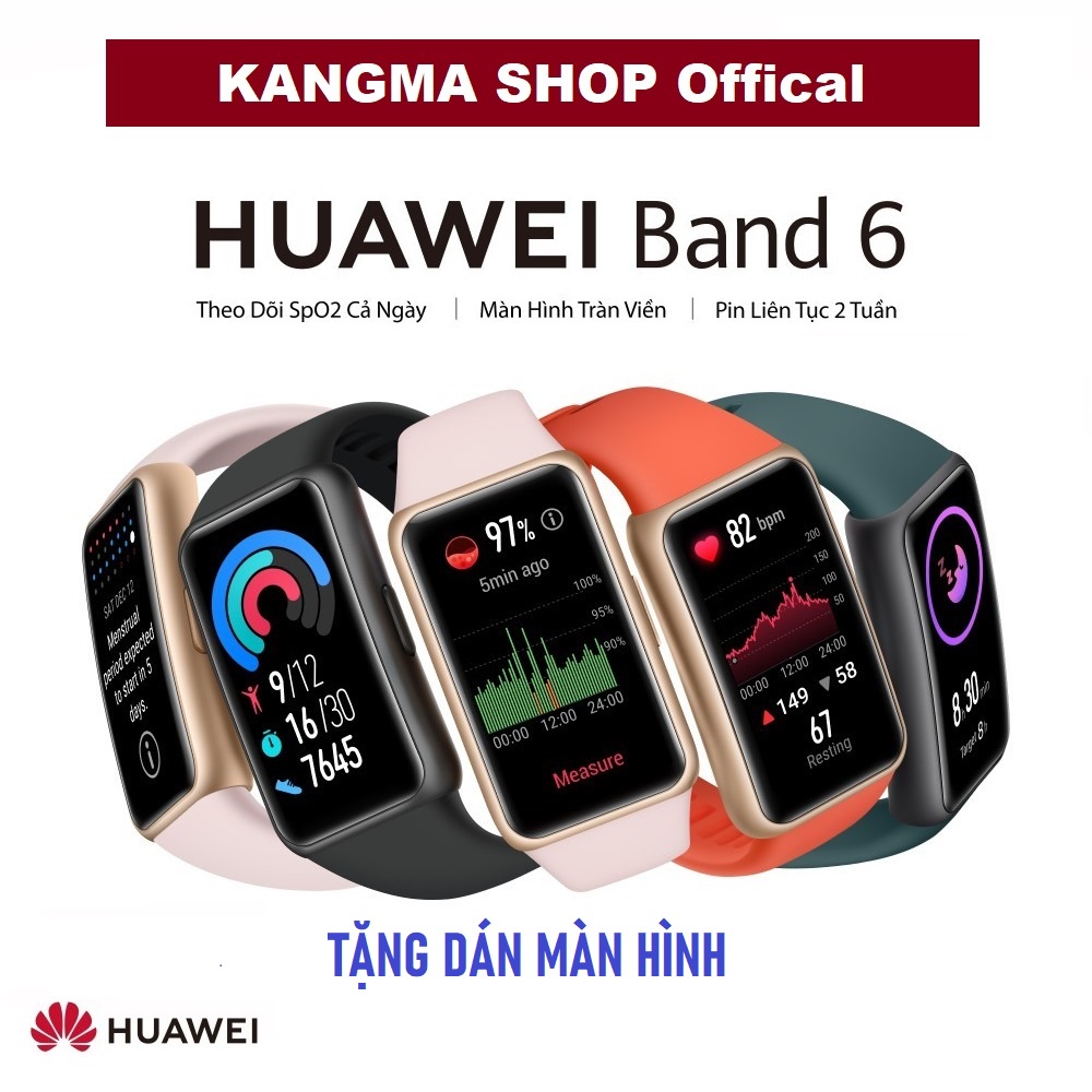 Vòng theo dõi sức khỏe Huawei Band 6 - Tiếng Việt.