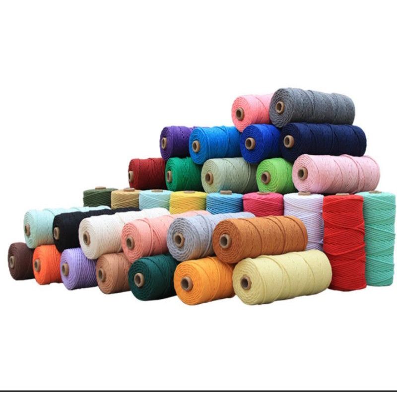 Dây thừng se macrame , dây cotton -3mm. Nhiều màu sắc
