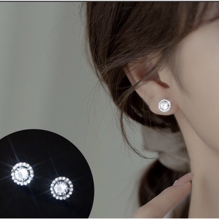 Bông tai bạc 925 kiểu dáng halo - hbt55