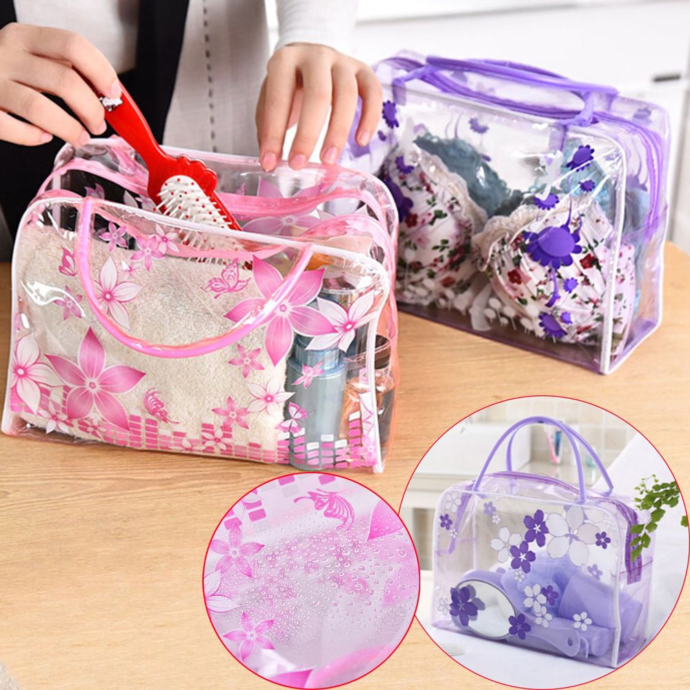 1 Túi Đựng Đồ Trang Điểm Bằng Nhựa Pvc Trong Suốt Chống Thấm Nước
