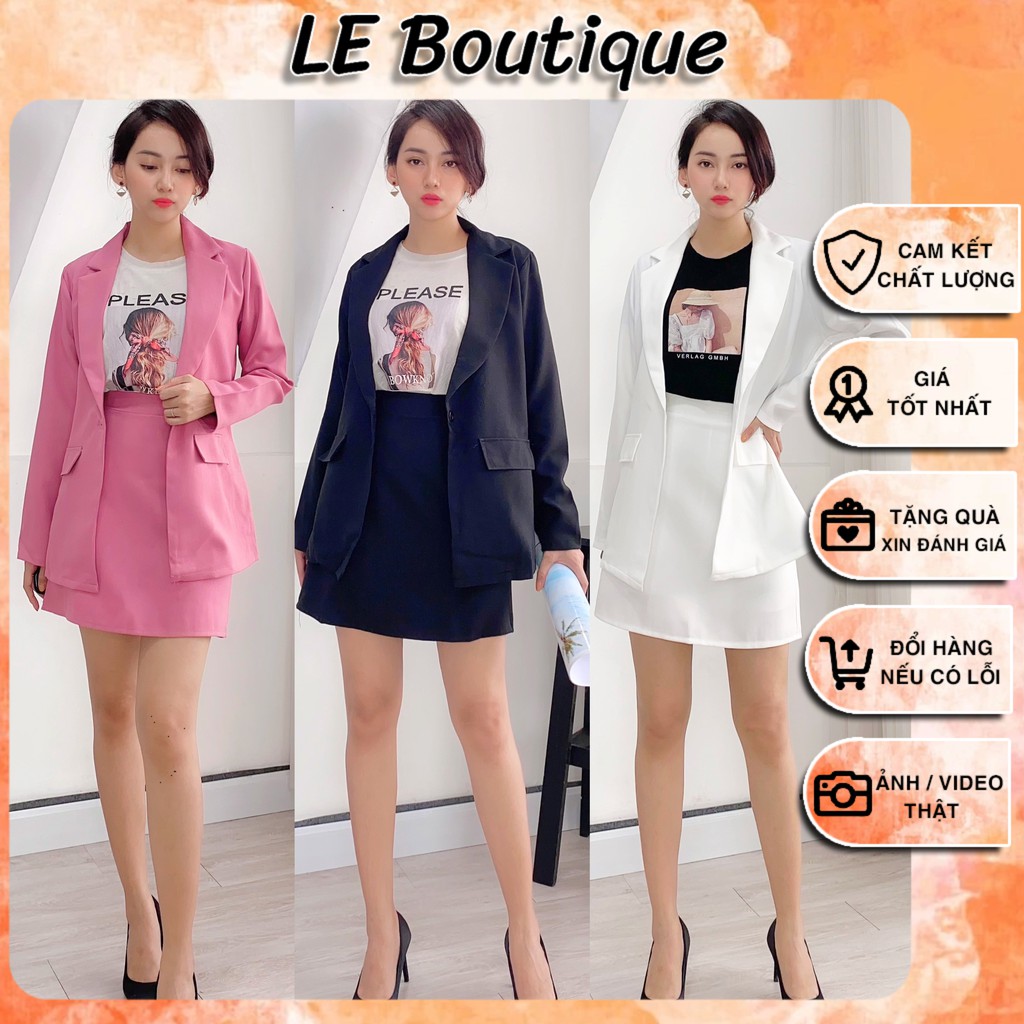 Set Vest Chân Váy Quần Hàn Quốc, Đi làm, Đi chơi, Trắng, Hồng, Đen, set Cá tính, Vét, Set 2 món, | BigBuy360 - bigbuy360.vn