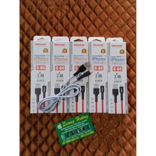 IP-CÁP SẠC NHAnH DÂY DÙ HAMMER CHUÔI LIGHTNING 2.4A