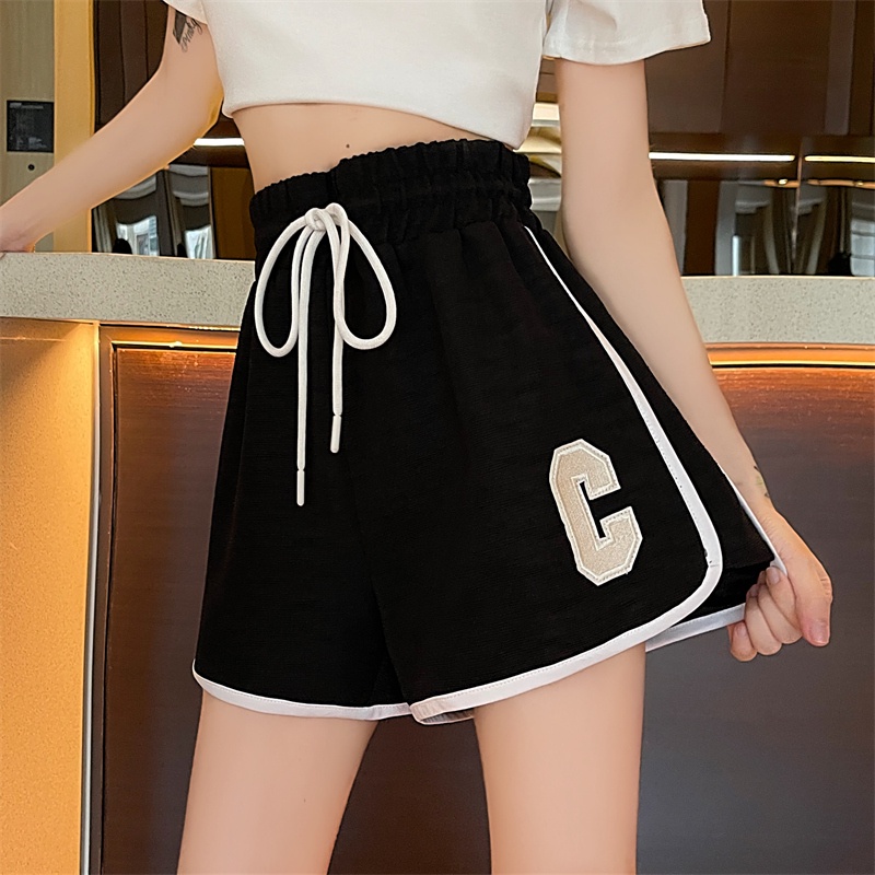 SUXI Quần Short Thể Thao Lưng Cao Ống Rộng Màu Sắc Đơn Giản Dễ Phối Đồ Cho Nữ