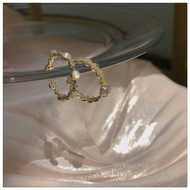 Nhẫn Hở Đính Đá Opal Thời Trang Cho Nữ