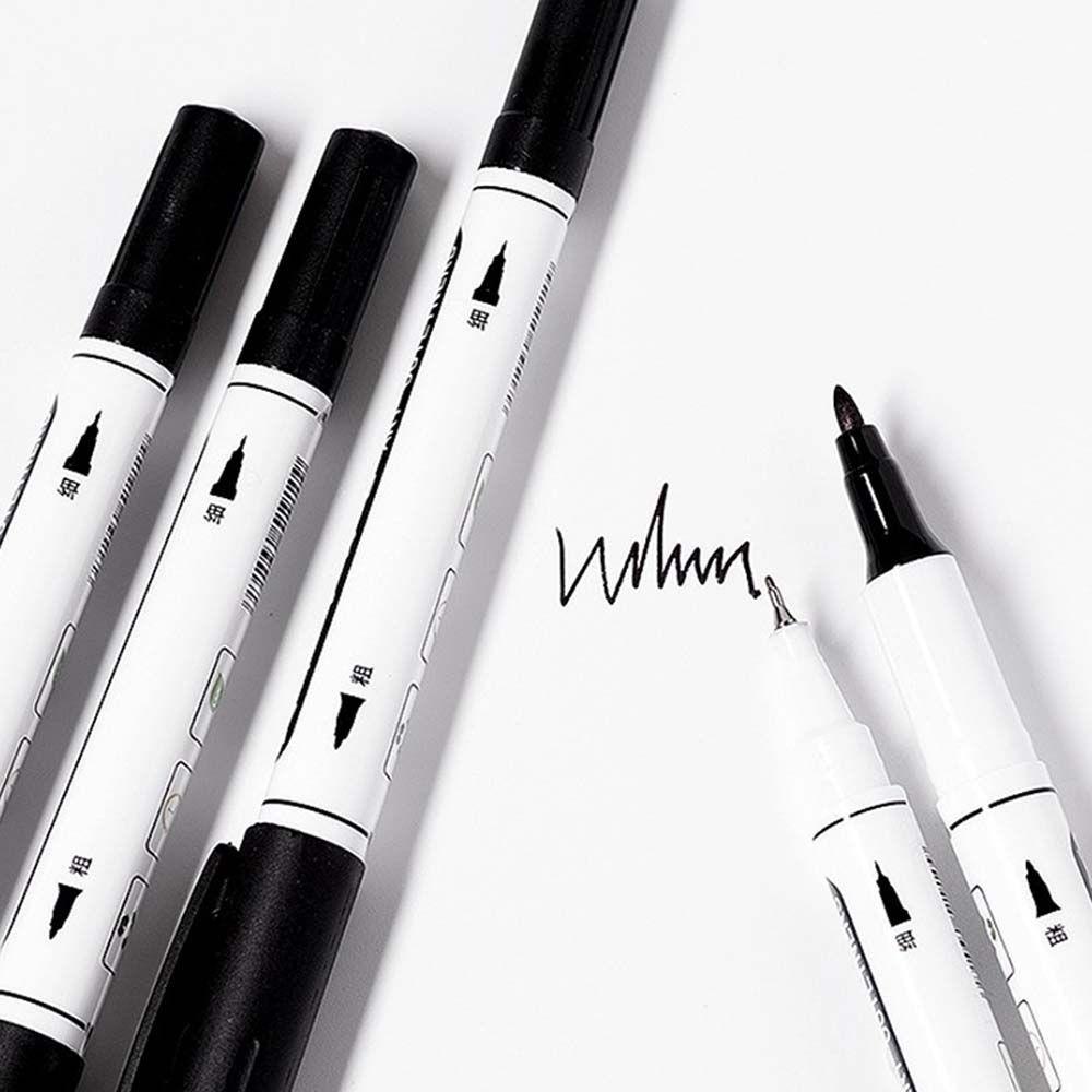 Bút Sáp Graffic Trang Trí Móng Hai Đầu Màu Đen Lâu Trôi Chống Thấm Nước BERNARDO