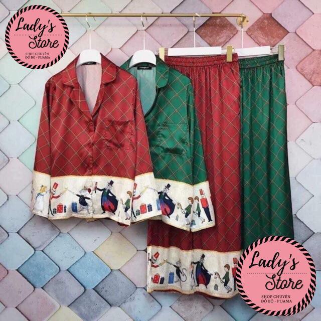 Bộ Đồ Lụa Pijama💖 Bộ Mặc Nhà Bộ Lụa Quần Suông☘️ [Mát Lịm] [Kèm Video] | BigBuy360 - bigbuy360.vn