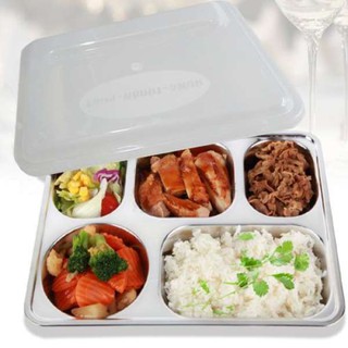 (PHÁ GIÁ) KHAY CƠM INOX 5 NGĂN CAO CẤP