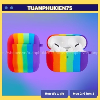 Airp.0ds Case ⚡Freeship ⚡ Vỏ Bọc AirP.0ds Lovely  Rainbow -  Case Tai Nghe Không Dây Airp.0ds 1/ 2/ i12/ Pro