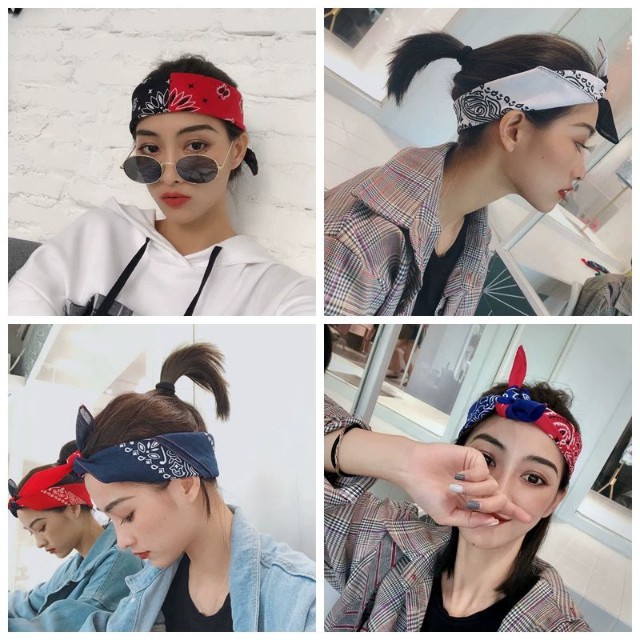 Khăn bandana 2 màu khăn hiphop cá tính