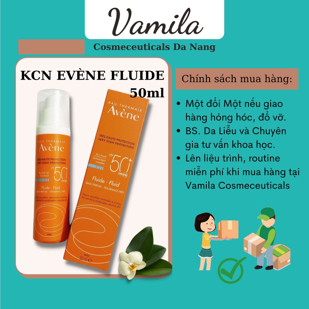 Kem Chống Nắng Avene Fluide SPF 50+ 50ml Chính Hãng Thấm Nhanh Chống Nước Tốt