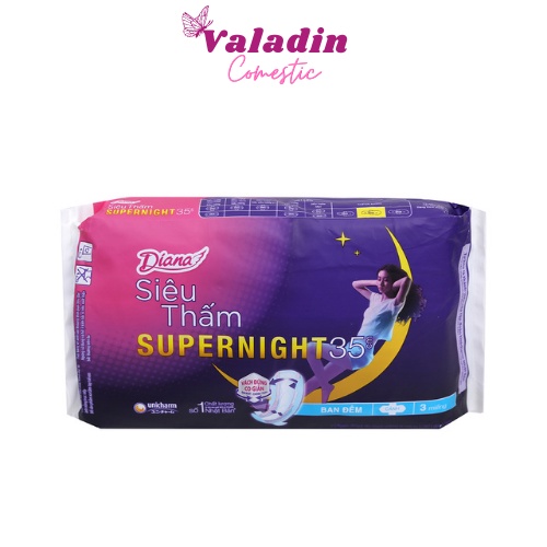 Băng vệ sinh ban đêm size 35 cm Diana Super Night 3 Miếng