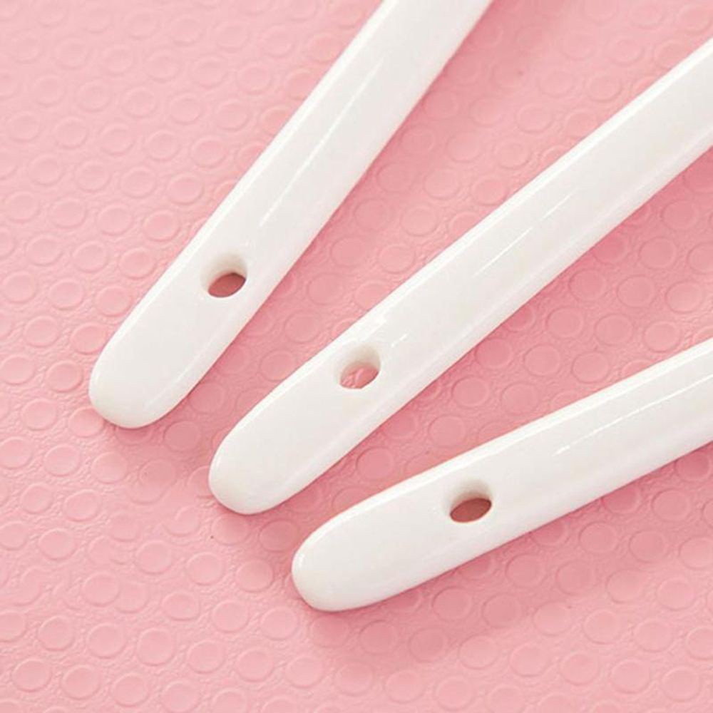Bộ 1/3 Muỗng Ăn Tráng Miệng/Uống Cà Phê Cỡ Nhỏ/Lớn Màu Trắng Trơn Tiện Dụng Cho Nhà Bếp