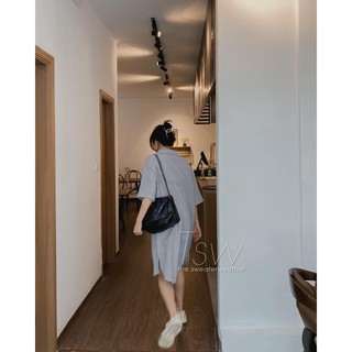 [Xả hàng] Đầm/Váy sơ mi kẻ sọc dáng dài chất xốp