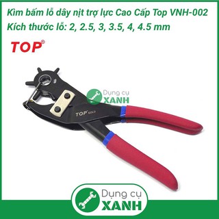 Kìm bấm lỗ tròn trợ lực cao cấp TOP Gold VNH-002 bấm lỗ dây nịt,quai dày,quai dép