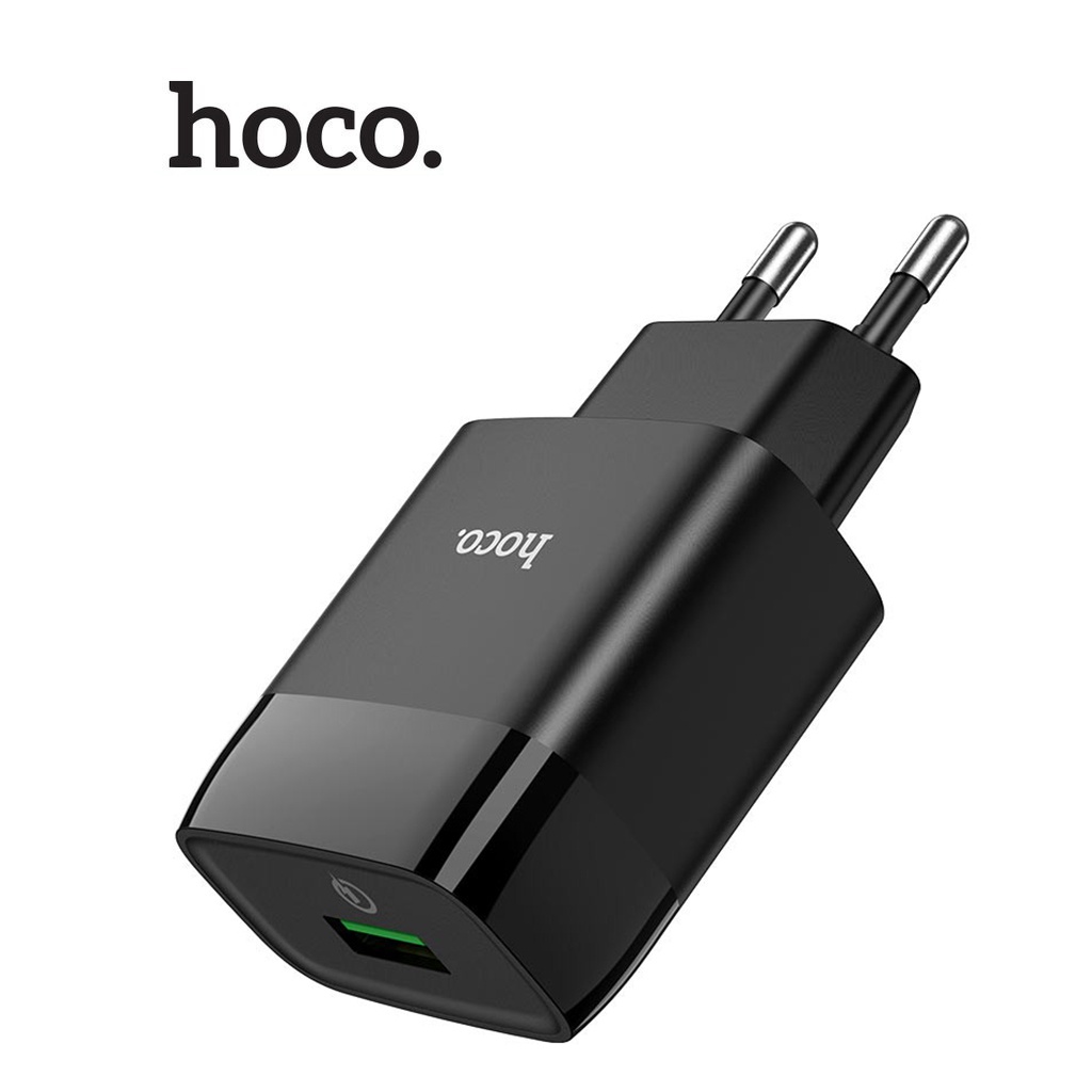 Củ sạc 18W Hoco C72Q chuôi tròn 1 cổng USB chất liệu PC chống cháy hỗ trợ QC3.0